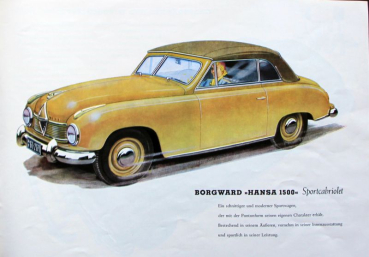 Borgward Hansa 1500 Modelprogram 1950 Carbrochure (7141)